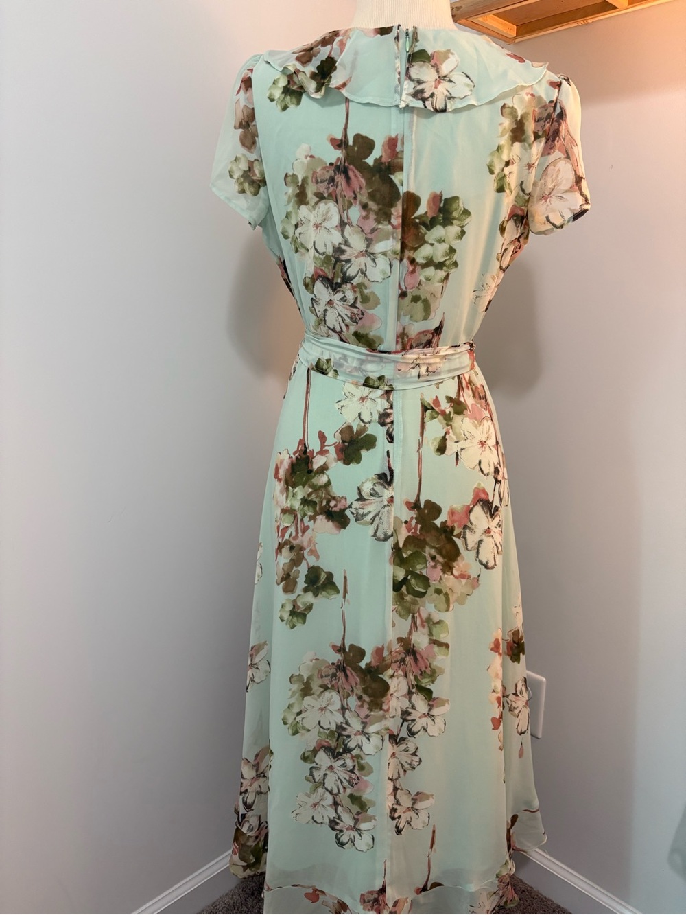 Mint Floral Ruffled Dress - Picture 9 of 14